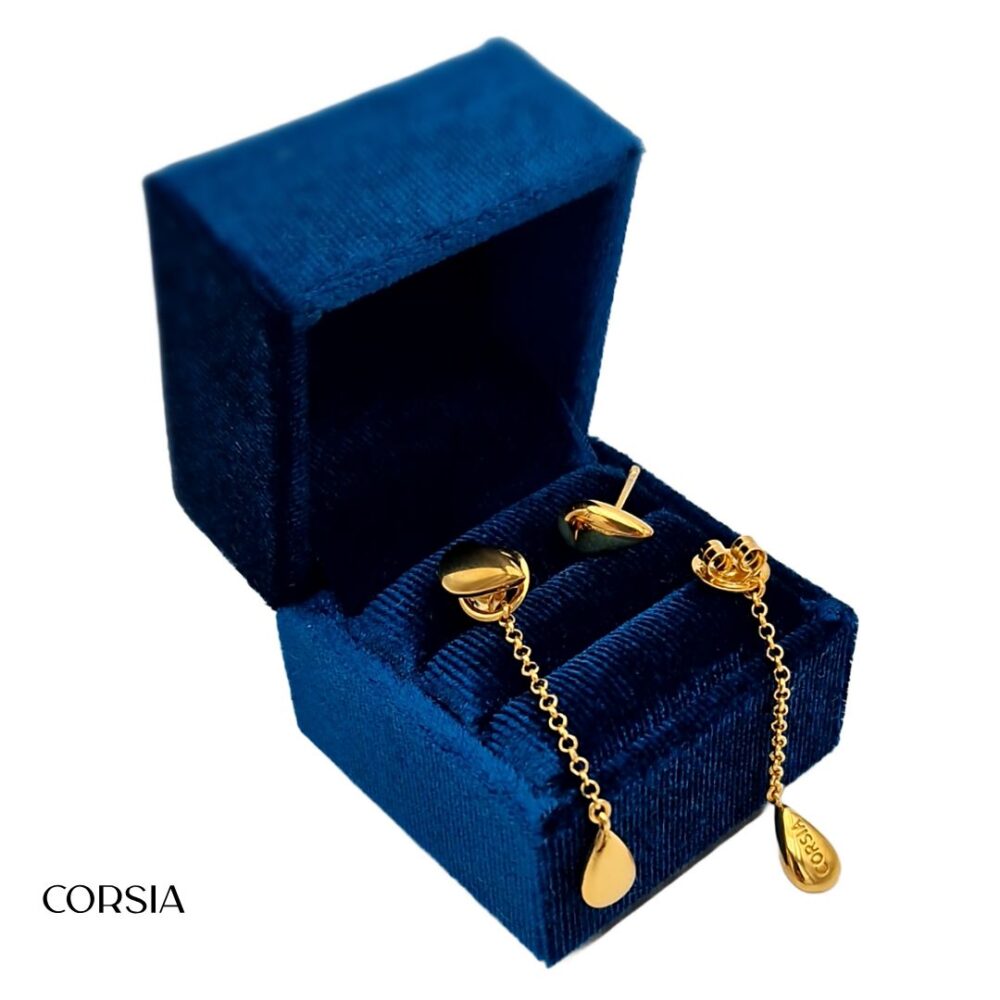 Pendientes Aqua Oro - Joyería Corsia
