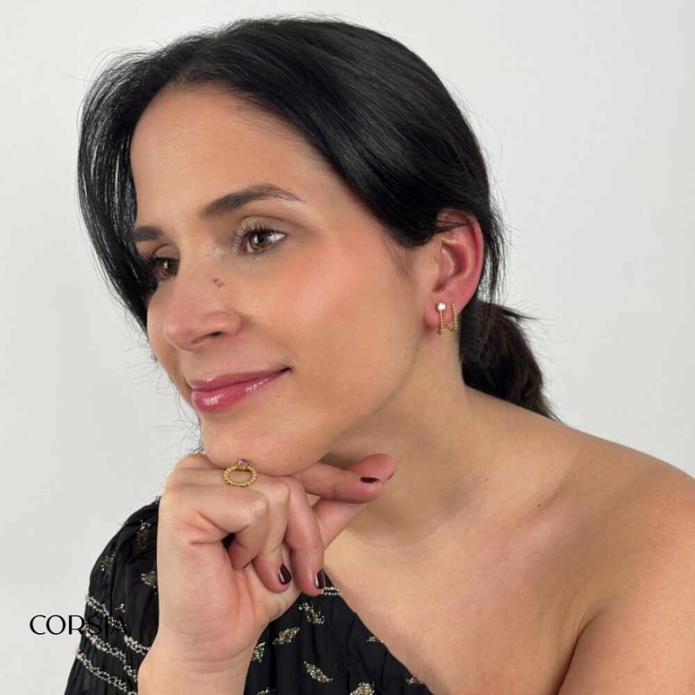 Pendientes Unique Chapado Oro - Joyería Corsia