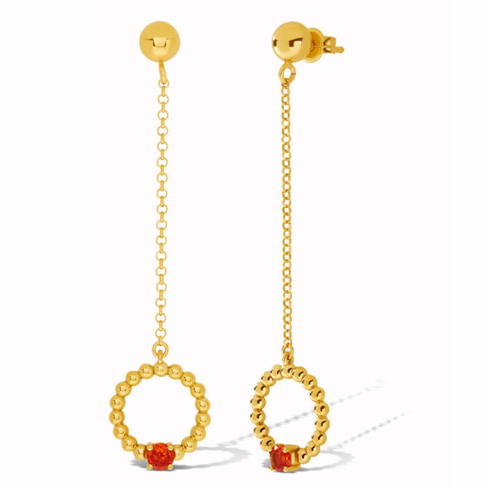 Pendientes moon chapados con circonita corsia