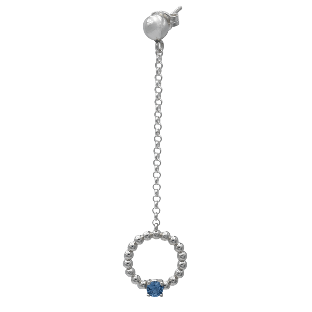 Pendientes Moon Plata con Circonita - Joyería Corsia