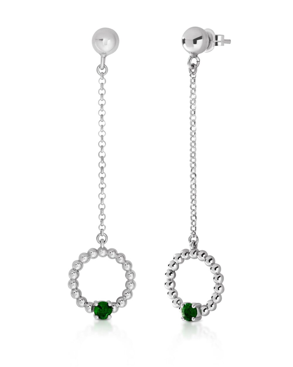 Pendientes Moon Plata con Circonita - Joyería Corsia