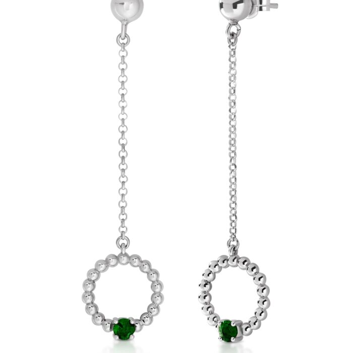 Pendientes Moon Plata con Circonita - Joyería Corsia