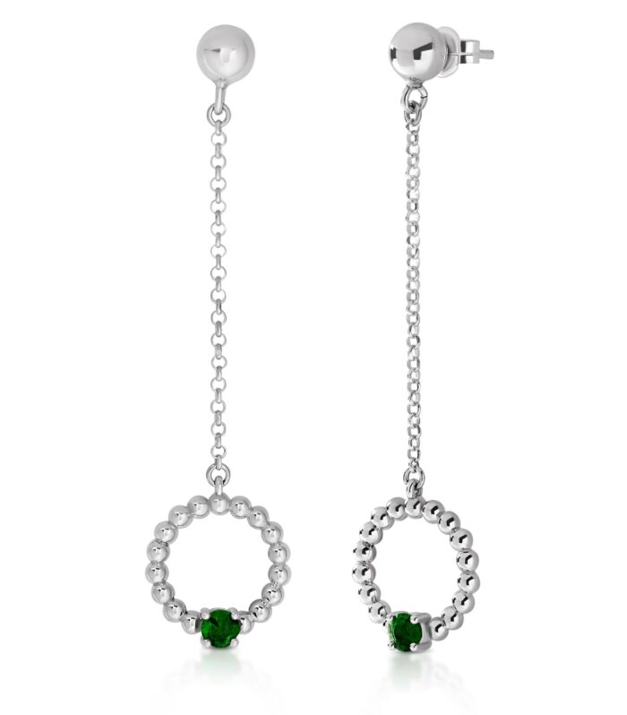 Pendientes Moon Plata con Circonita - Joyería Corsia