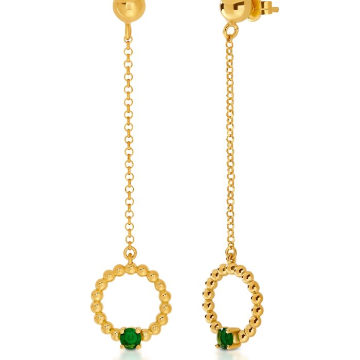Pendientes Moon Chapado Oro con Circonita - Joyería Corsia