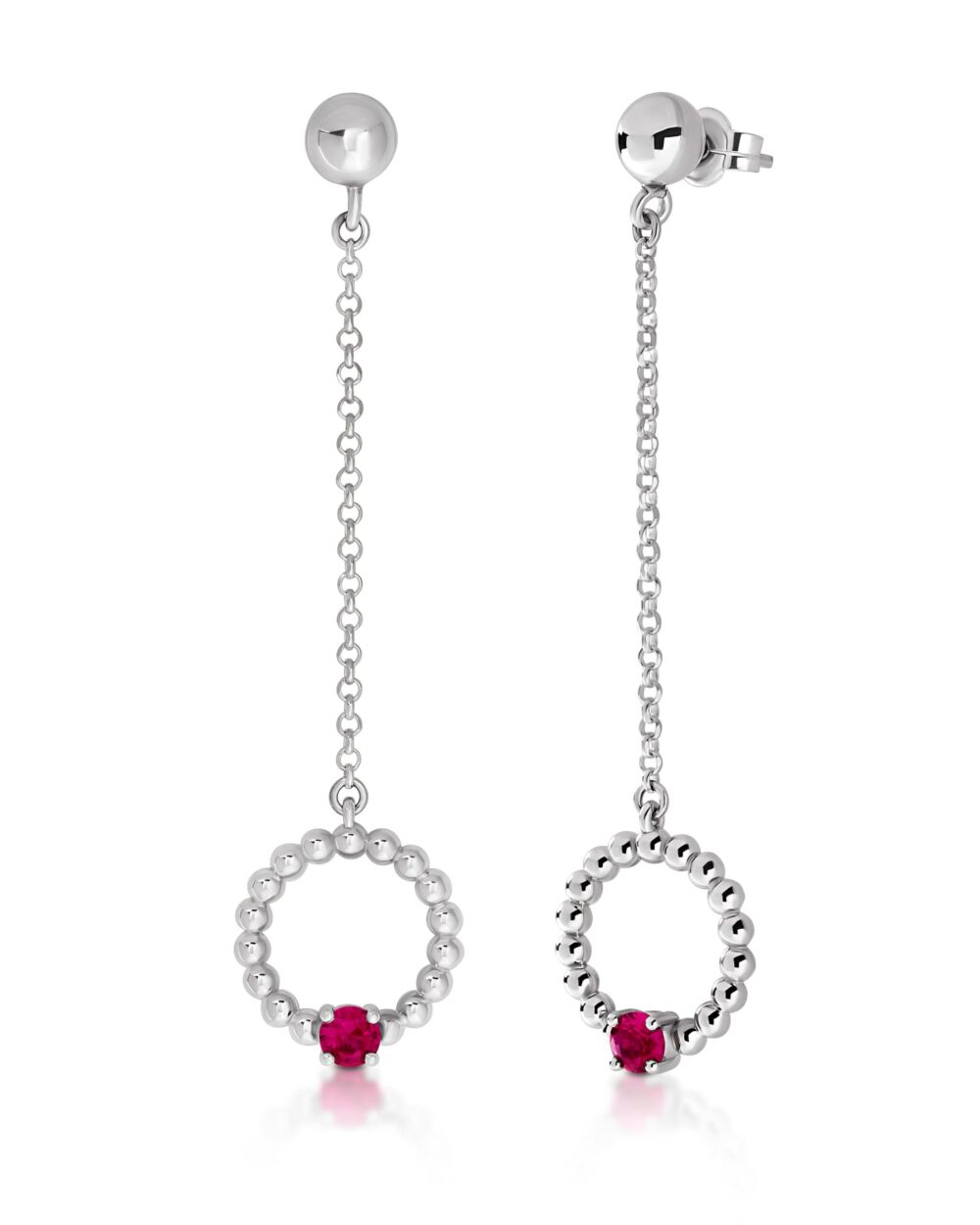 Pendientes Moon Plata con Circonita - Joyería Corsia