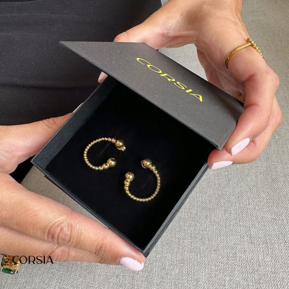 Aros Aura Chapado Oro - Joyería Corsia