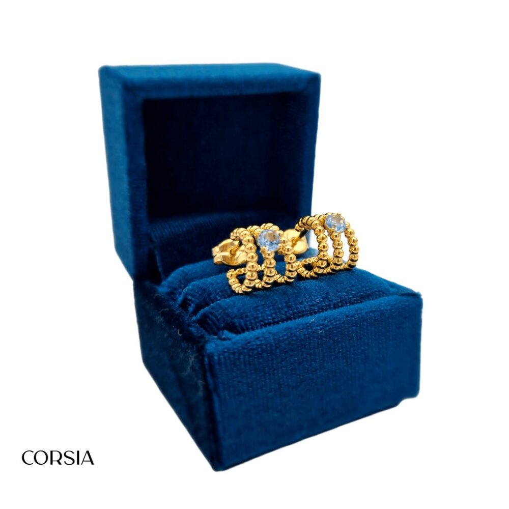 Pendientes Carlota Chapado Oro - Joyería Corsia