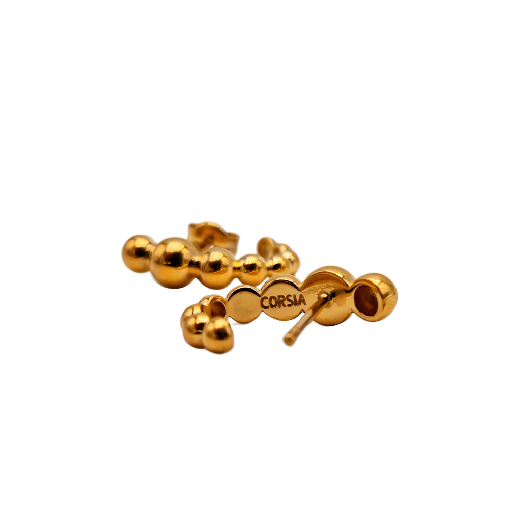 Pendientes Yass chapados en oro - Corsia