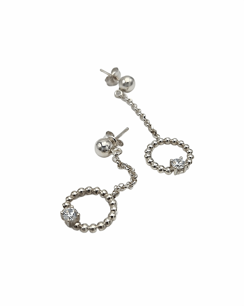 Pendientes Moon con circonita